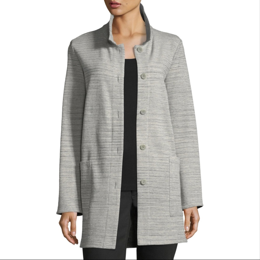 EILEEN Fisher Chevron Knit Cotton Jacket
